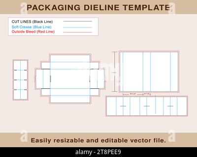Chocolate Box Steve Lid Insert Die line Template Editable Vector File. Stock Vector