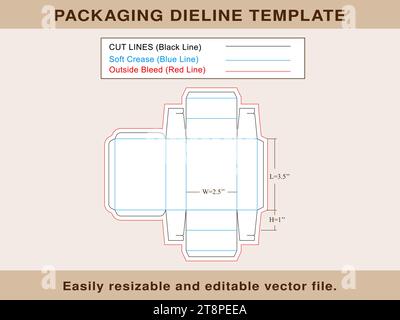 Shipping Box, Entangle Box, Rectangular Box, Die line Template, Editable Vector File Stock Vector
