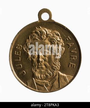 Jules Favre and the country in danger, 1870, Array, Numismatic, Medal, Copper, Gilding = gilding, Dimensions - Work: Diameter: 2.3 cm, Weight (type dimension): 4.82 g Stock Photo