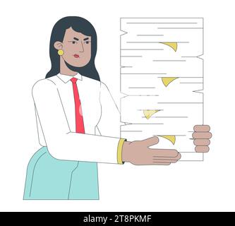 Demanding boss delegating more tasks black and white 2D line cartoon ...