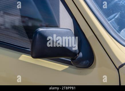 1983 Austin Metro City - beige base model, so basic it has blanking plates for basics like mirrors and lights Stock Photo