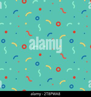 Colorful squiggles doodle seamless pattern. Creative minimalist style art minimalist background, trendy design with organic scribble shapes. Modern ab Stock Vector