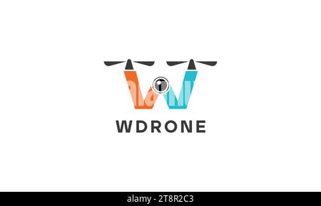 Drone Camera W Letter Logo Icon Design Stock Vector