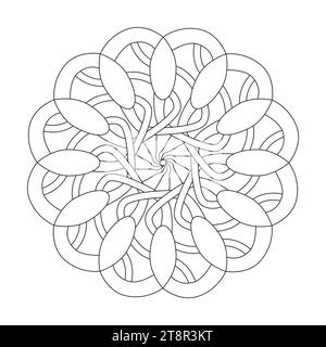 Harmonious Haven Celtic mandala colouring book page for KDP book interior. Peaceful Petals, Ability to Relax, Brain Experiences, Harmonious Haven, Peace Stock Vector