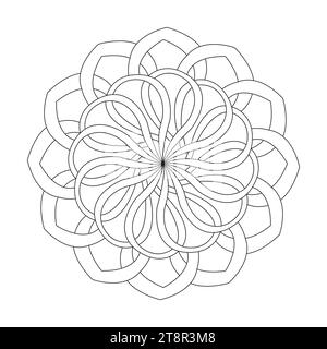 Celtic mandala energetic embellishments colouring book page for kdp book interior. Peaceful Petals, Ability to Relax, Brain Experiences, Harmonious Stock Vector