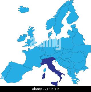 Italian Republic Location map of THE ITALIAN REPUBLIC, EUROPE Stock Vector Image & Art ...