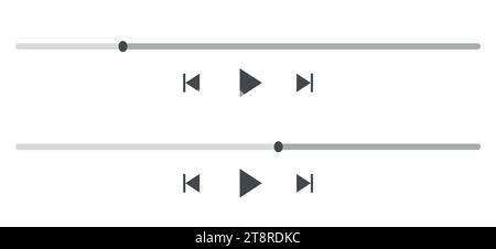 Media player progress bar with time slider, pause, rewind and fast ...
