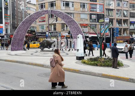 Istanbul, Turkey. The Kadıköy district on the Asian side of Istanbul. Installation in Kadikoy Stock Photo