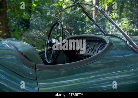 Early (1948) left hand drive Jaguar XK120 classic British sports car Stock Photo