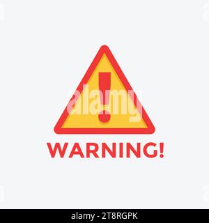 Red yellow warning sign with white exclamation mark icon vector illustration Stock Vector