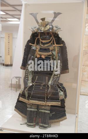 Samurai Warrior Armor, Chiba City Folk Museum, built in ancient style of Chiba Castle, Chiba, Japan Stock Photo