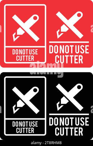 Do not use blades to open, Sticker Labels for logistics and delivery shipping. Vector EPS 10. Stock Vector