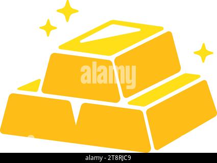 Gold bars vector icon illustration Stock Vector
