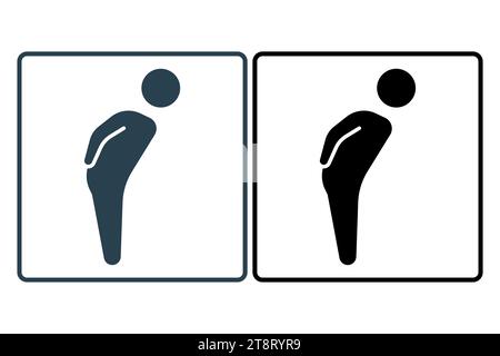 bowing icon. icon related to core values. solid icon style. simple vector design editable Stock Vector