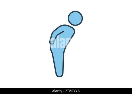 bowing icon. icon related to core values. flat line icon style. simple vector design editable Stock Vector