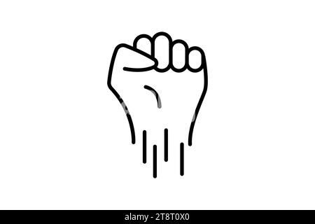 courage icon. hands clenched. icon related to core values. line icon style. simple vector design editable Stock Vector