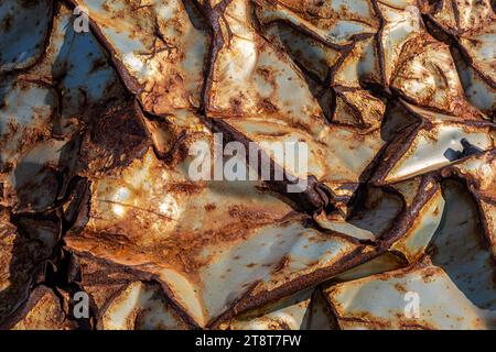 A full frame photograph of rusty textured metal Stock Photo