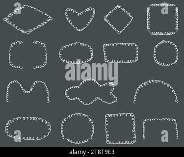 Grunge chalk frame set, vector illustration Stock Vector
