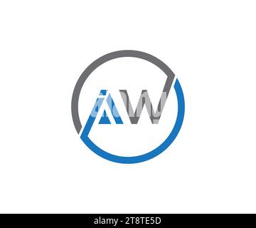 AW alphabet letter logo icon combination design. Creative template for ...
