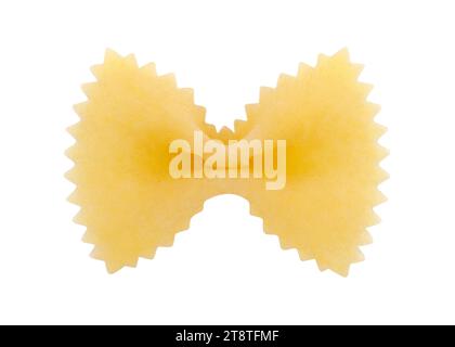 Raw farfalle, pasta close-up isolated on white background with clipping path. Stock Photo
