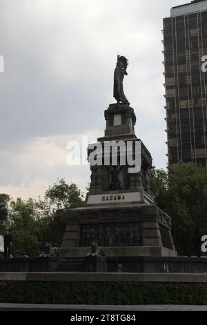 Monument to Cuauhtemoc, Paseo de la Reforma, Mexico City Stock Photo