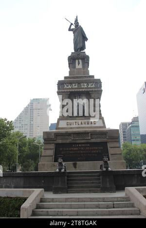 Monument to Cuauhtemoc, Paseo de la Reforma, Mexico City Stock Photo