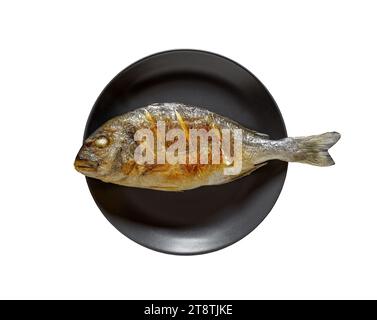 Dorado, cooked, grilled fish, source of omega 3, isolated on white background with clipping path Stock Photo