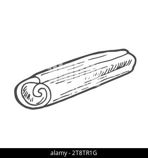 Cinnamon sticks in hand drawn doodle style. Cinnamon pods sketch. Isolated Stock Vector