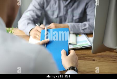 Man at job meeting Stock Photo