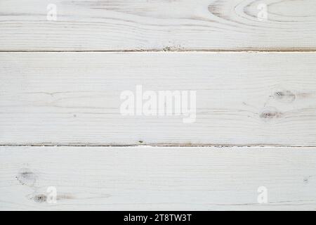 Background of wooden boards roughly painted with white paint. Stock Photo