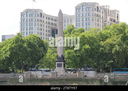 London Cleopatra's Needle, Egyptian Obelisk, London, England, UK Stock Photo