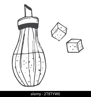 Set of sugar vector illustration with black and white hand drawn style isolated Stock Vector