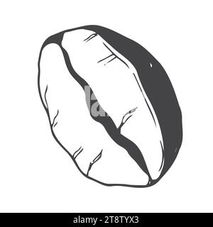 coffee beans icon with hand drawn line art doodle illustration Stock Vector