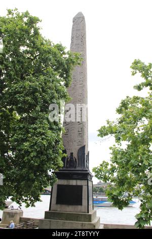 London Cleopatra's Needle, Egyptian Obelisk, London, England, UK Stock Photo