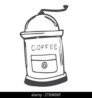 Coffee grinder isolated on white background. Stock Vector