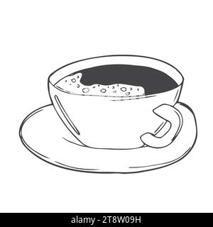Hot Coffee Illustration with Clipping Path Isolated Stock Vector