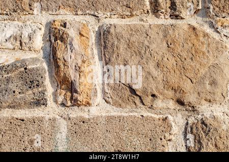 Old rock wall stone, from rectangular stones texture  for background Stock Photo