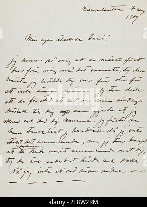 Letters sent, Hugo Simberg to his wife Anni Simberg (née Bremer) 7 Aug 1909, Niemenlautta Stock Photo