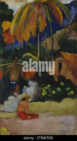 Paul Gauguin, 7.6.1848, Paris, France, 8.5.1903, Fatu-Hiva, Marquesas Islands, Landscape in Tahiti (Mahana Maà), 1892, 54.5 × 31 cm, oil, oil on canvas Stock Photo