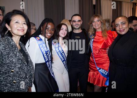 Paris, France. 20th Nov, 2023. Gregory Bakian and guests attend the charity show for the benefit of the 'Neuf de Coeur' association founded by Jean-Pierre Papin and his wife, which helps families of children with brain injuries, and the 'Adrien' association, created by René Molines, co-presented by Alicia Fall and Florian Genton on November 20, 2023 at the Alhambra theater in Paris, France. Credit: Bernard Menigault/Alamy Live News Stock Photo