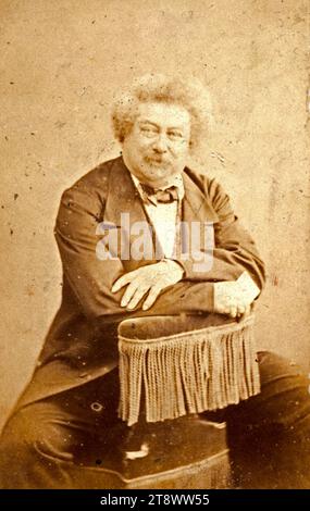 Portrait of Alexandre Dumas Père (1803-1870), (novelist), Atelier Nadar, Photographer, Before 1870, 2nd half of the 19th century, Photography, Graphic arts, Photography, Albumen paper print, Dimensions - Work: Height: 8.7 cm, Width: 5.5 cm, Dimensions: Height: 10.3 cm, Width: 6.3 cm Stock Photo