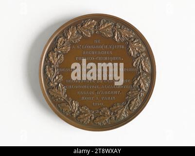 Louis Joseph Gay-Lussac (1778-1850), French Chemist and Physicist, 1850, Bovy, Antoine, Engraver in Medals, Array, Numismatics, Medal, Dimensions - Work: Diameter: 5 cm, Weight (type dimension): 72.61 g Stock Photo