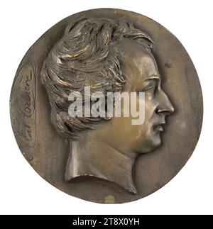 Portrait of Edouard Corbière (1793-1875), sailor and writer, David d'Angers, Pierre-Jean, Sculptor, In 1835, 19th century, Sculpture, Medallion (sculpture), Dimensions - Work: Diameter: 16.7 cm Stock Photo