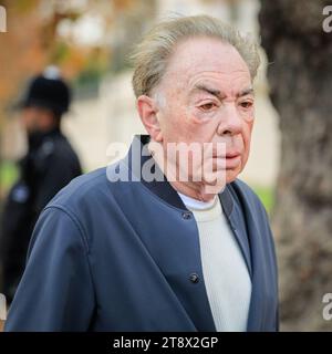 London, UK. 21st Nov, 2023. Lord Andrew Lloyd Webber, Baron Lloyd-Webber, English composer and musical theatre creator, is seen walking along Whitehall in Westminster today. Credit: Imageplotter/Alamy Live News Stock Photo