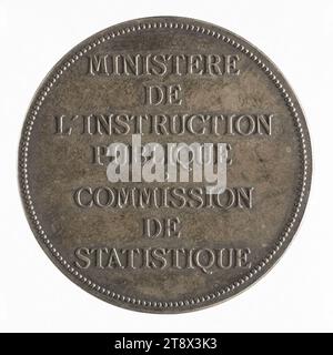Médaille Instruction Publique 1914 Par Alphée Dubois - Bronze, XXe Siècle, Pièce De Collection