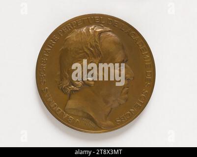 Jean Baptiste André Dumas (1800-1884), French chemist and politician, deputy (1849), senator, Minister of Agriculture and Trade (1850-1851), 1882, Dubois, Alphée, Engraver in medals, In 1882, Numismatics, Medal, Dimensions - Work: Diameter: 6.8 cm, Weight (type dimension): 144.33 g Stock Photo