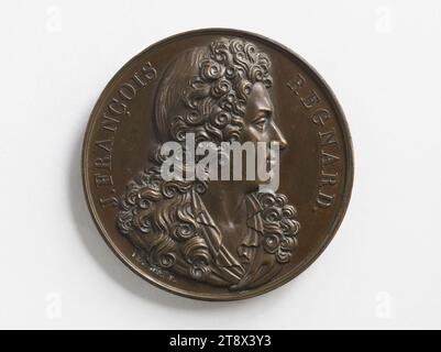 Jean-François Regnard (1655-1709), writer and playwright, 1818, Dubois (signatory), Engraver in medals, Array, Numismatics, Medal, Dimensions - Work: Diameter: 4.1 cm, Weight (type dimension): 37.78 g Stock Photo