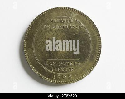 Piece of five Monneron sols, 1792, Dupré, Augustin or Auguste, Engraver in medals, Array, Numismatics, Currency, Paris, Dimensions - Work: Diameter: 4 cm, Weight (type dimension): 27.28 g Stock Photo