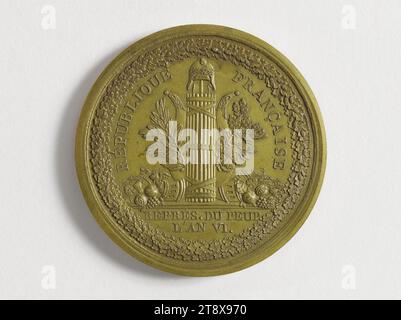 Medal of function of representative of the people in the Council of Elders, 3rd session, May 20, 1798, Gatteaux, Nicolas Marie, In 1798, Numismatics, Medal, Dimensions - Work: Diameter: 5.2 cm, Weight (type dimension): 66.66 g Stock Photo