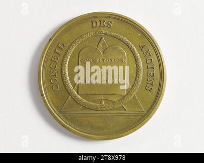 Medal of function of representative of the people in the Council of Elders, 3rd session, May 20, 1798, Gatteaux, Nicolas Marie, In 1798, Numismatics, Medal, Dimensions - Work: Diameter: 5.2 cm, Weight (type dimension): 66.66 g Stock Photo